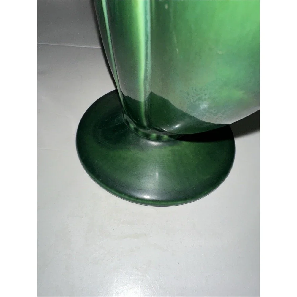 Amazing MCM Royal HAEGER - Art Deco TULIP FAN VASE GREEN Flower-Ware R1523
